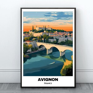 Avignon Travel Printable Poster - FranceTravel Poster - Citycape Painting - Digital Print Wall Art - Avignon Home Decor - Avignon Trip Print