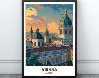 Vienna Travel Printable Poster - Austria Travel Poster - Citycape Painting - Digital Print Wall Art- Vienna Home Decor - Vienna Trip Print