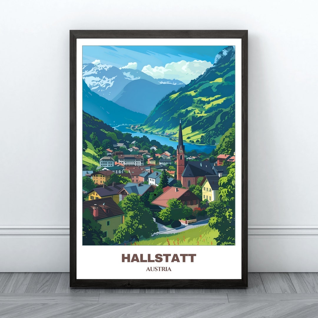 Hallstatt Travel Printable Poster - Austria Travel Poster -hallstatt ...