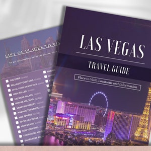 Guia de viagem de Las Vegas - Lugares para visitar em Las Vegas 2024 - Planejador de viagens digital - Lista de desejos para impressão - Itinerário de viagem para Las Vegas - Lista de tarefas