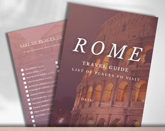 Rome Travel Book -Places to Visit in Rome 2024 -Rome Digital Travel Planner-Rome Printable Bucket List Italy Trip Guide -Rome To Do List