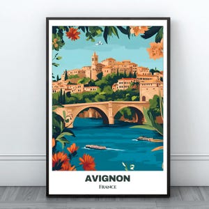 Avignon Travel Printable Poster - FranceTravel Poster - Citycape Painting - Digital Print Wall Art - Avignon Home Decor - Avignon Trip Print