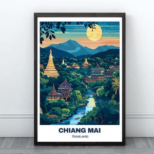 Chiang Mai Travel Printable Poster - Thailand Travel Poster -Chiang Mai Painting - Digital Wall Art - Thailand Home Decor - Chiang Mai Print