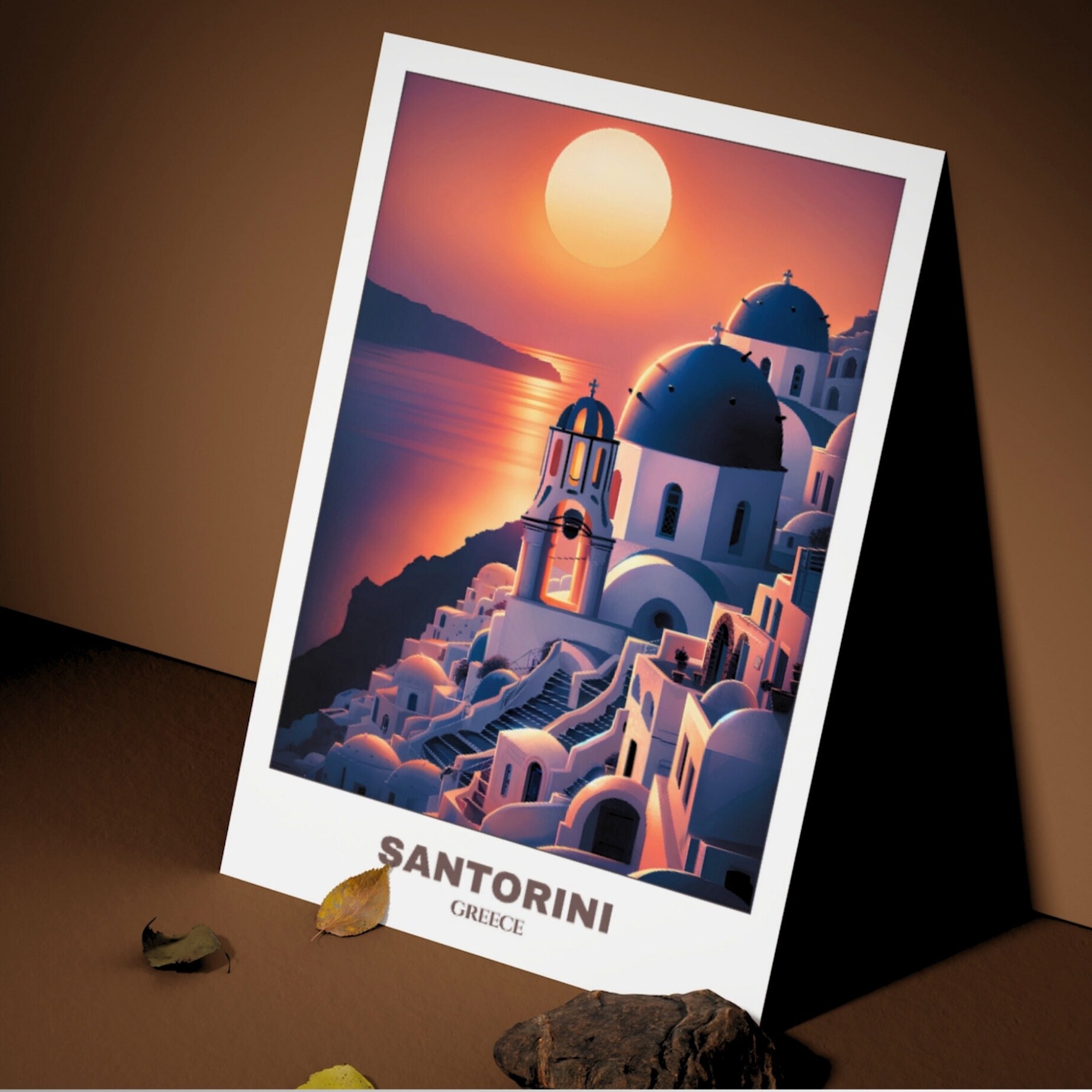 Santorini Travel Printable Poster - Greece Travel Poster -cityscape ...