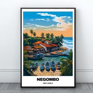 Negombo Travel Printable Poster - Sri Lanka Travel Poster - Cityscape Painting -Digital Print Wall Art - Negombo Art Decor - Sri Lanka Print