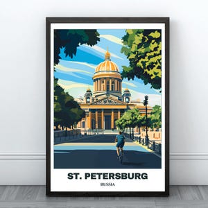 St.Petersburg Printable Travel Poster -Russia Travel Print- Citycape Painting -Digital Wall Art-St.Petersburg Home Decor-St.Petersburg Print