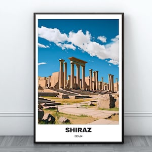 Shiraz Printable Travel Poster - Iran Travel Poster - Cityscape Painting - Digital Print Wall Art - Wall Art Room Decor -  Persepolis Print