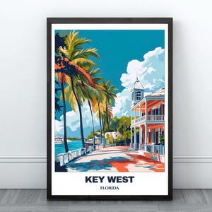 Key West afdrukbare reisposter - Florida reisposter - digitale print muurkunst - Key West schilderij woondecoratie - Florida reis Art Print