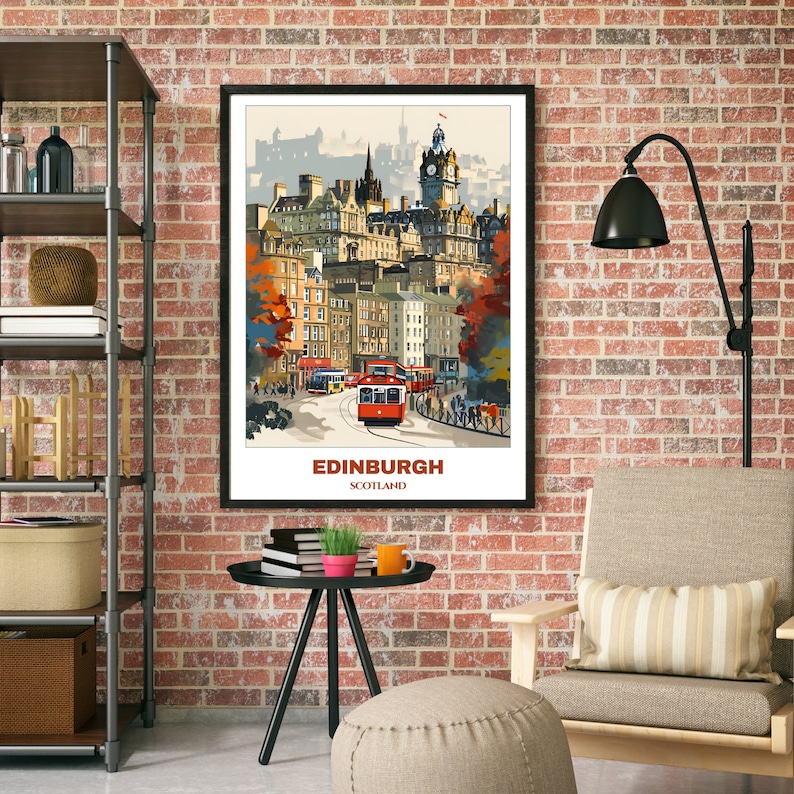 Edinburgh Scotland Travel Poster – Vintage Cityscape Art (digital Print ...