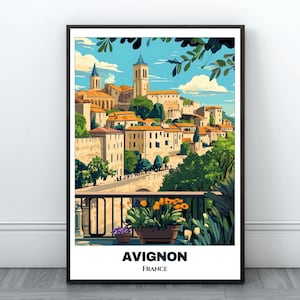 Avignon Travel Printable Poster - FranceTravel Poster - Citycape Painting - Digital Print Wall Art - Avignon Home Decor - Avignon Trip Print