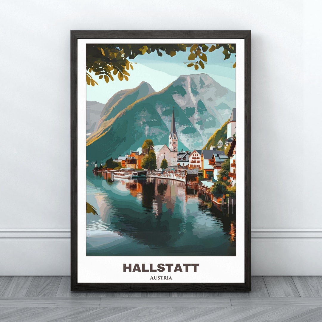Hallstatt Travel Printable Poster Austria Travel Poster digital ...
