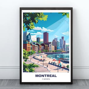 Montreal Travel Printable Poster - Canada Travel Poster -Citycape Painting -Digital Print Wall Art -Montreal Home Decor -Canada Quebec Print