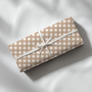 Natural Gingham Wrapping Paper: Rustic Chic Gift Wrap image 15