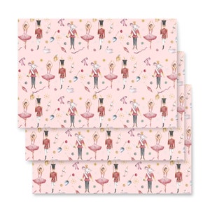 Wrapping Paper: Pink Nutcracker Design with Mice Kings, Ballerinas, Swans, and Nutcrackers | Gift Wrap | Christmas | Ballet Recitals