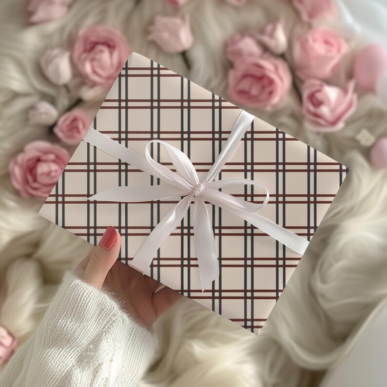 Gingham Wrapping Paper: Rustic Chic Gift Wrap (Set of 3) image 7