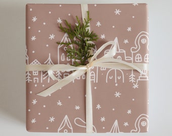 Wrapping Paper: Christmas Winter Village | Gift Wrap | Holiday
