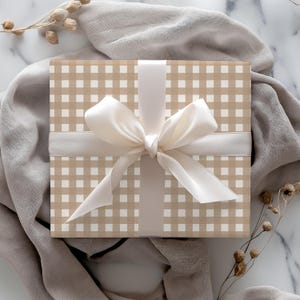 Natural Gingham Wrapping Paper: Rustic Chic Gift Wrap image 10