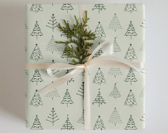 Wrapping Paper: Festive Green Christmas Trees | Gift Wrap | Christmas | Winter | Holiday