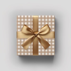 Natural Gingham Wrapping Paper: Rustic Chic Gift Wrap image 14