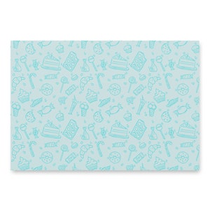 Delightful Blue Wrapping Paper with Sweet Treats - Perfect for Birthdays & Celebrations!