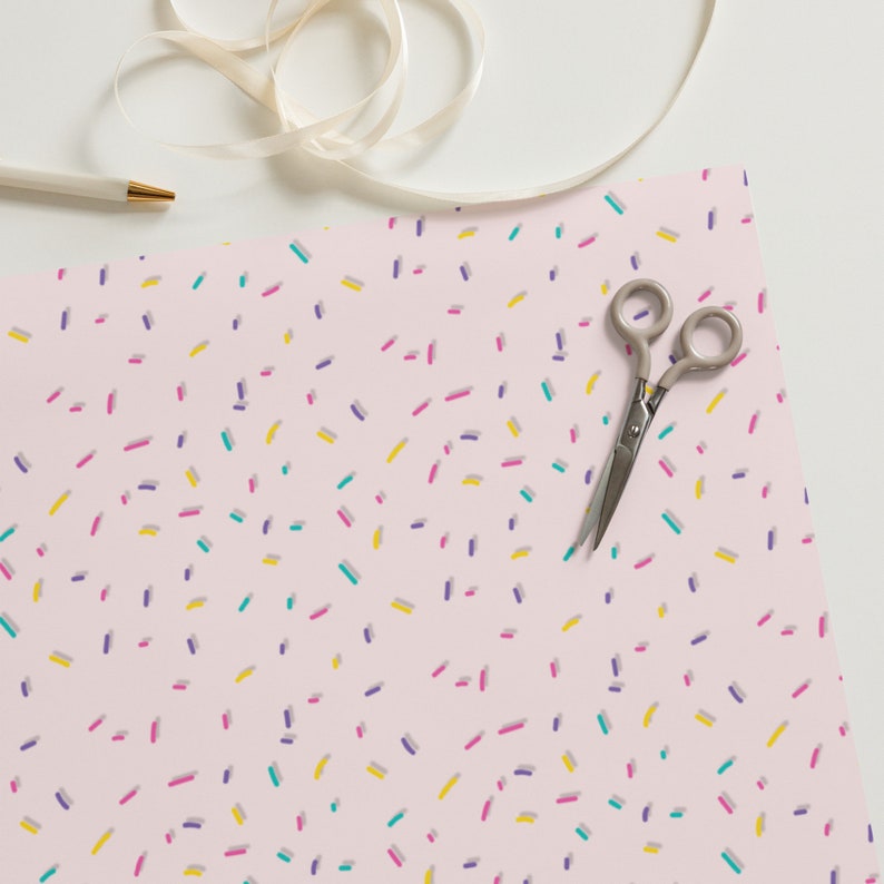 Premium Pink Sprinkle Birthday Party Wrapping Paper Sheets | Festive Celebration Gift Wrap for Birthdays | Vibrant & Fun Design