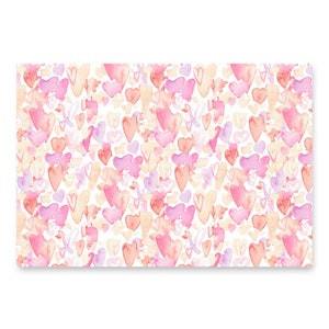 Romantic Watercolor Hearts Wrapping Paper Sheets for Festive Occasions | Gift Wrap for Birthdays, Anniversaries, and More!