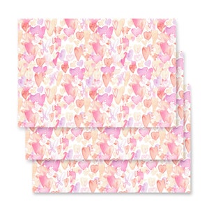 Romantic Watercolor Hearts Wrapping Paper Sheets for Festive Occasions | Gift Wrap for Birthdays, Anniversaries, and More!