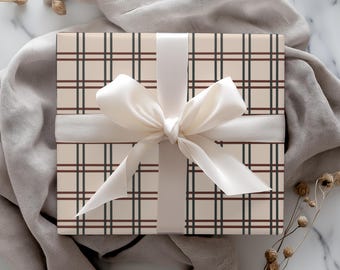 Gingham Wrapping Paper: Rustic Chic Gift Wrap (Set of 3)
