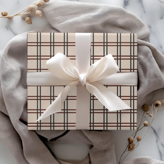 Gingham Wrapping Paper: Rustic Chic Gift Wrap (Set of 3)