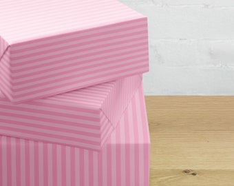 Wrapping Paper: Eloise Light and Dark Pink Pin Striped | Gift Wrap | Christmas | Holiday | Birthday | Baby Shower | Valentines