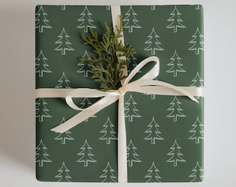 Wrapping Paper: Green Christmas Tree Design | Gift Wrapping | Holiday Wrapping | Sophisticated Wrapping