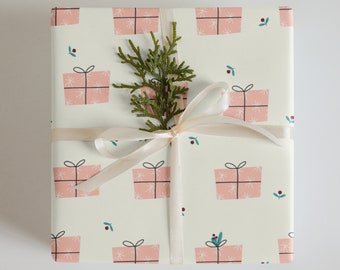 Wrapping Paper: Featuring Pink Presents with Bows | Gift Wrap | Holiday Wrapping | Birthday Wrapping | Christmas Wrapping