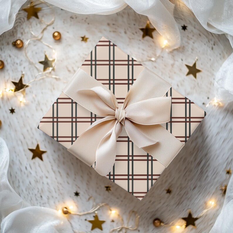 Gingham Wrapping Paper: Rustic Chic Gift Wrap (Set of 3) image 8