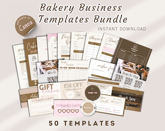 Paquete de plantillas para negocios de panadería: Formularios editables de Canva