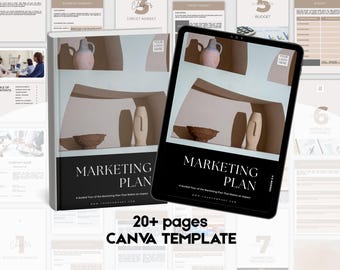 Marketing Plan Template | Editable Business Marketing Strategy | Canva Marketing Plan | Small Business & Startup Planner