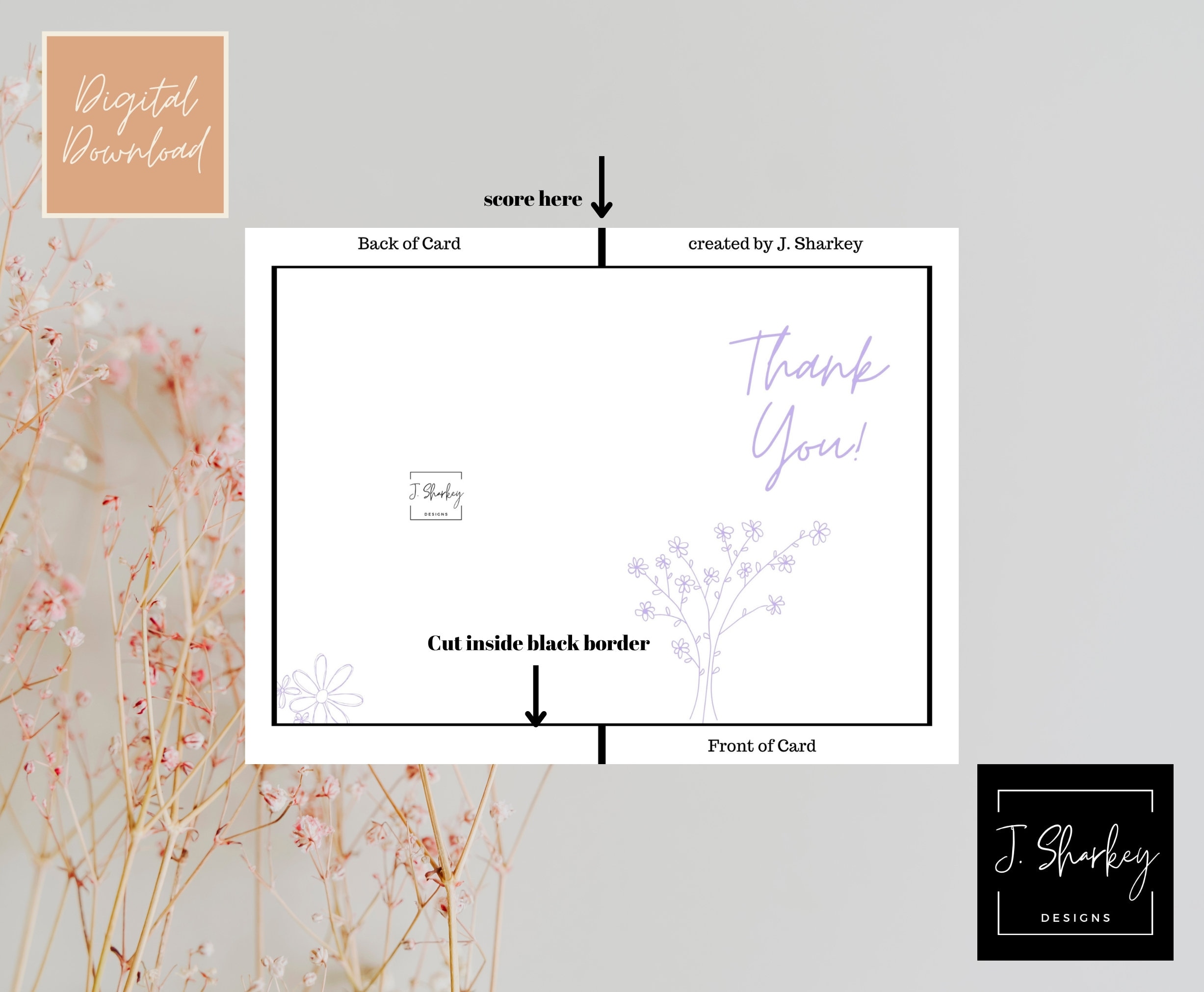 Thank You Card Instant Download - Etsy