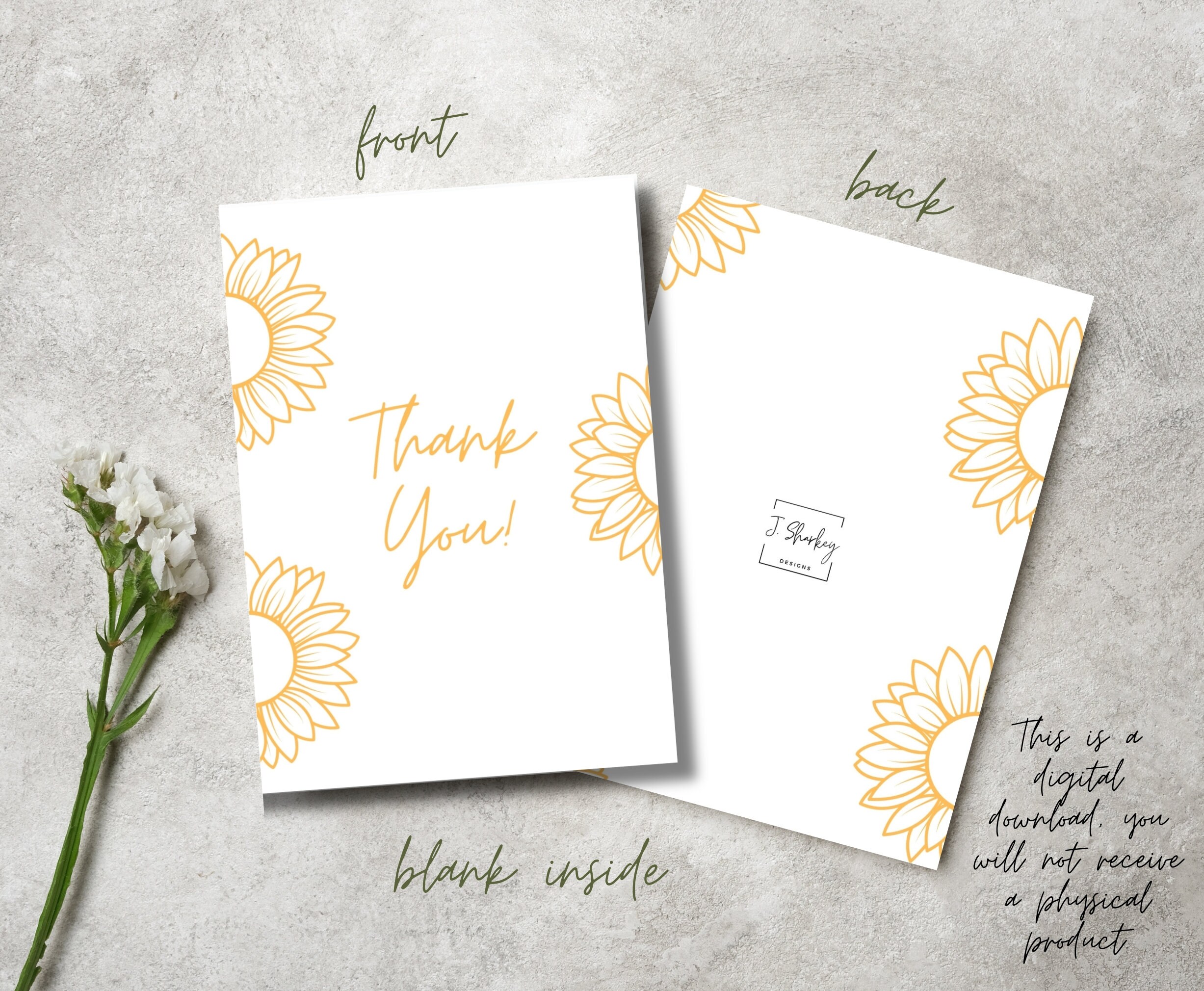 Thank You Card Instant Download Printable - Etsy