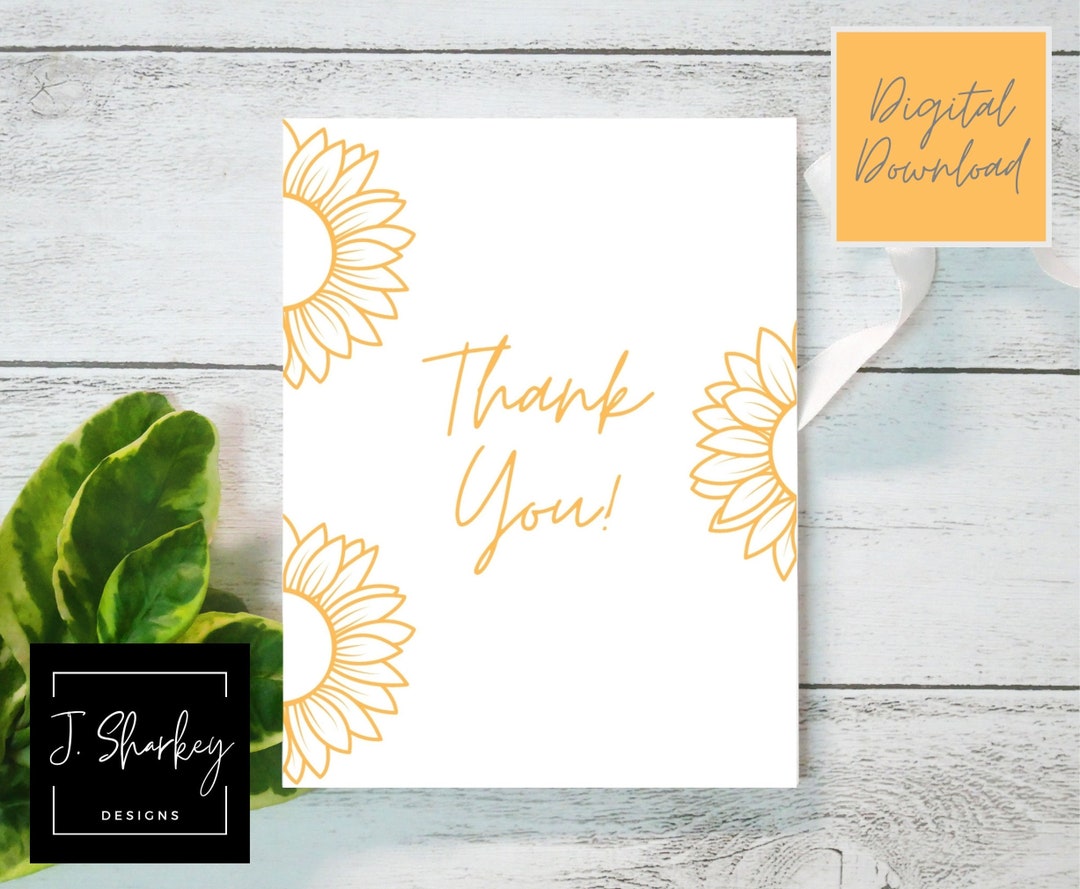 Thank You Card Instant Download Printable - Etsy