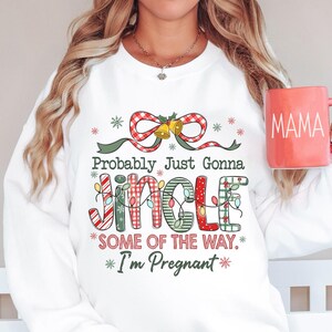Christmas Pregnancy Sweatshirt, Christmas Couples Sweater, Pregnancy Reveal Sweater, Matching Pregnancy Announcement, Pregnant Holiday