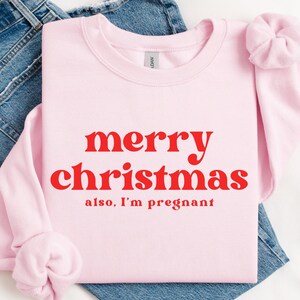 Christmas Pregnancy Sweatshirt, Christmas Couples Sweater, Pregnancy Reveal Sweater, Matching Pregnancy Announcement, Pregnant Holiday