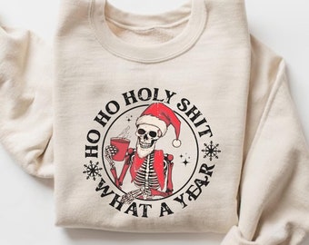 Christmas Skeleton Sweatshirt, XMAS Dancing Skeleton Sweater, Sarcastic Christmas Coffee Crewneck, Fall Sweater Christmas Gift, Dead Inside