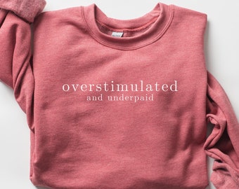 Overstimulated Sweatshirt for Mom, Cowboy Frog Sweater, Unhinged Sweater, Funny Mental Health Crewneck, Weirdcore Gen Z Anxiety Sweatshirt