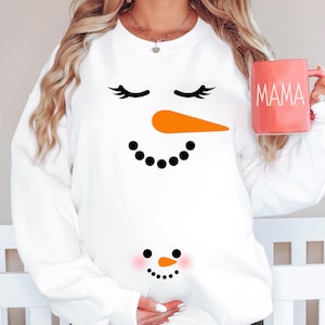Christmas Pregnancy Sweatshirt,  Christmas Couples Sweater, Pregnancy Reveal Sweater, Matching Pregnancy Announcement Crewneck