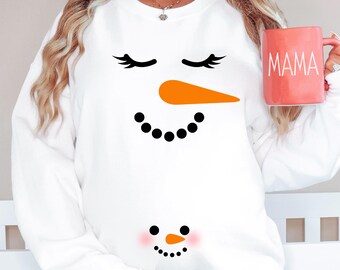 Christmas Pregnancy Sweatshirt,  Christmas Couples Sweater, Pregnancy Reveal Sweater, Matching Pregnancy Announcement Crewneck