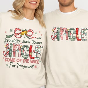 Christmas Pregnancy Sweatshirt, Christmas Couples Sweater, Pregnancy Reveal Sweater, Matching Pregnancy Announcement, Pregnant Holiday