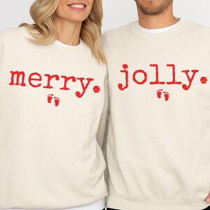 Christmas Pregnancy Sweatshirt, Christmas Couples Sweater, Pregnancy Reveal Sweater, Matching Pregnancy Announcement, Pregnant Holiday