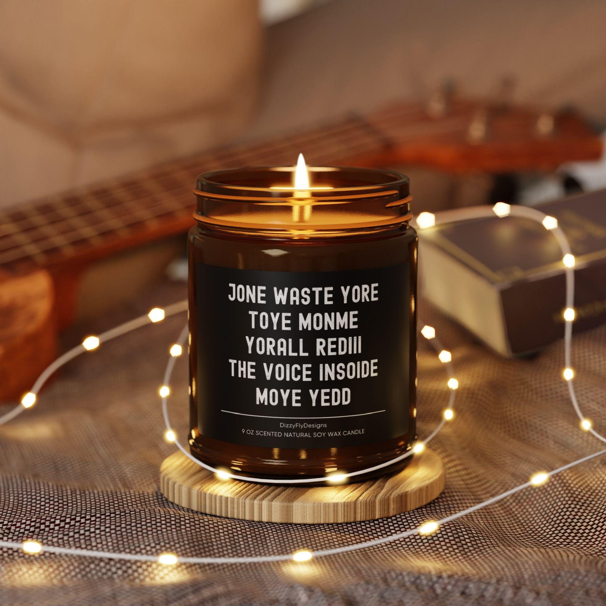 Funny Blink Lyrics Candle Gift For Punk Rock Music Lover, Jone Waste Yore Grunge Amber Candle For Boyfriend Punk Rocker I Miss You Song Meme