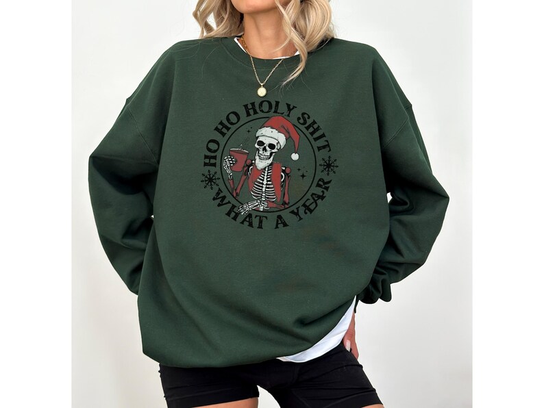 Christmas Skeleton Sweatshirt, XMAS Dancing Skeleton Sweater, Sarcastic