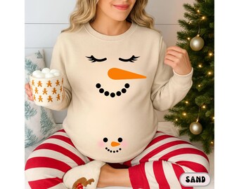 Christmas Pregnancy Sweatshirt,  Christmas Couples Sweater, Pregnancy Reveal Sweater, Matching Pregnancy Announcement Crewneck