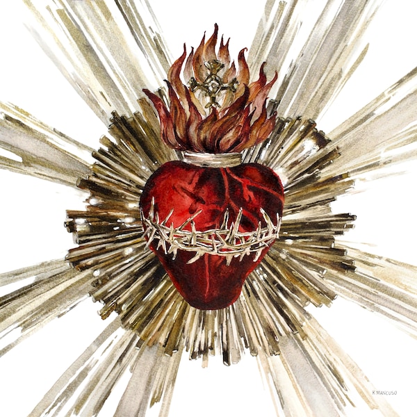 Sacred Heart Art - Etsy